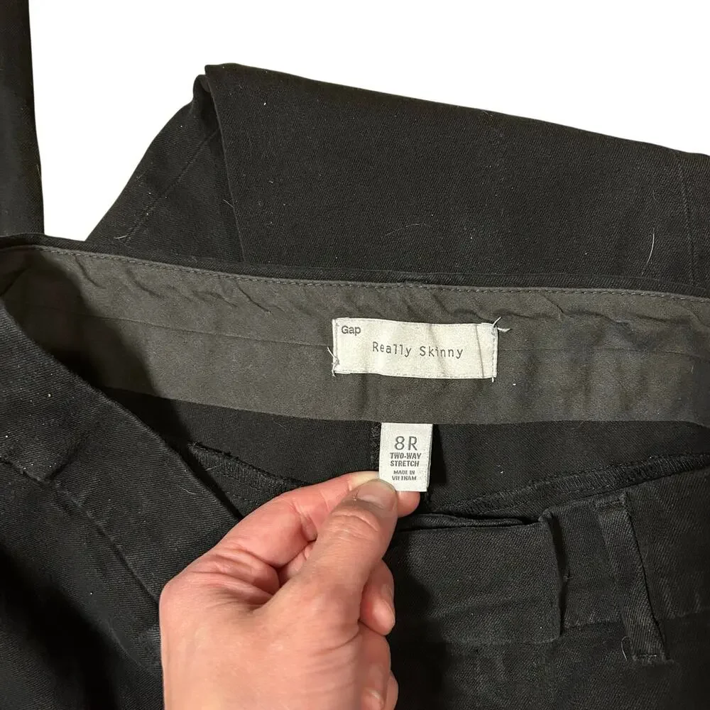 Gap Really Skinny Black Bi-Stretch Cotton Pants Size 8R